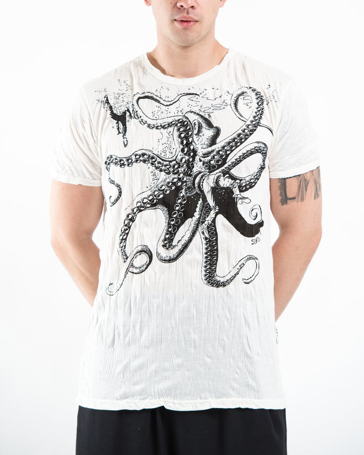 Mens Octopus T-Shirt in White