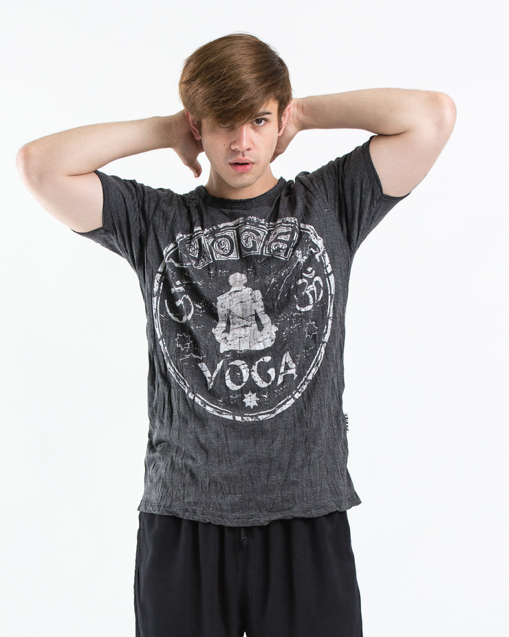 Mens Infinitee Yoga Stamp  T-Shirt in Silver on Black