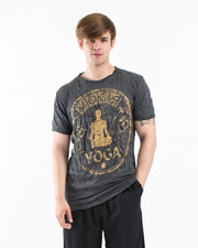 Mens Infinitee Yoga Stamp T-Shirt in Gold on Black
