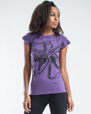 Womens Octopus T-Shirt in Purple