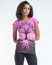 Womens Tree of Life T-Shirt in Pink