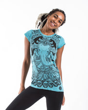 Womens Batman Ganesh T-Shirt in Turquoise