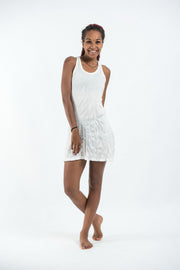 Womens Solid Color Tank Dress in White