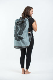 Eagle Denim Oversize Backpack in Denim Blue