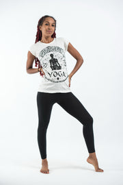 Womens Infinitee Yoga Stamp T-Shirt in White