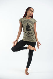Womens Infinitee Yoga Stamp T-Shirt in Green