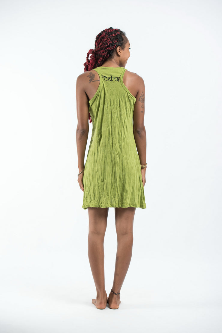 Womens Infinitee Yoga Stamp Tank Dress in Lime