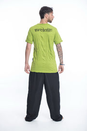 Mens Om Buddha Face T-Shirt in Lime