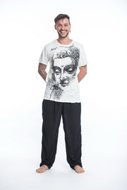 Mens Buddha Face T-Shirt in White