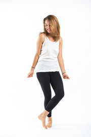 Womens Solid Color Tank Top in White