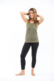 Womens Solid Color Tank Top in Green