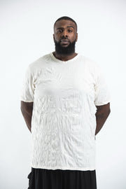 Plus Size Mens Solid Color T-Shirt in White