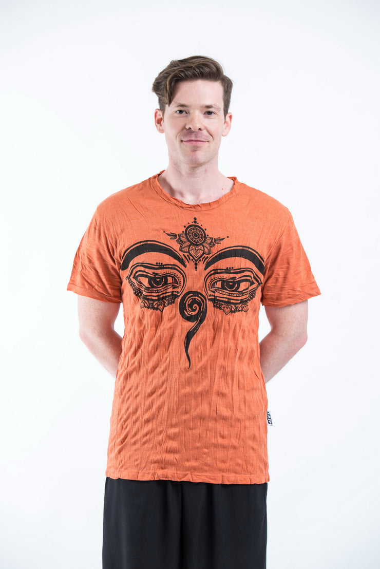 Mens Buddha Eyes T-Shirt in Orange