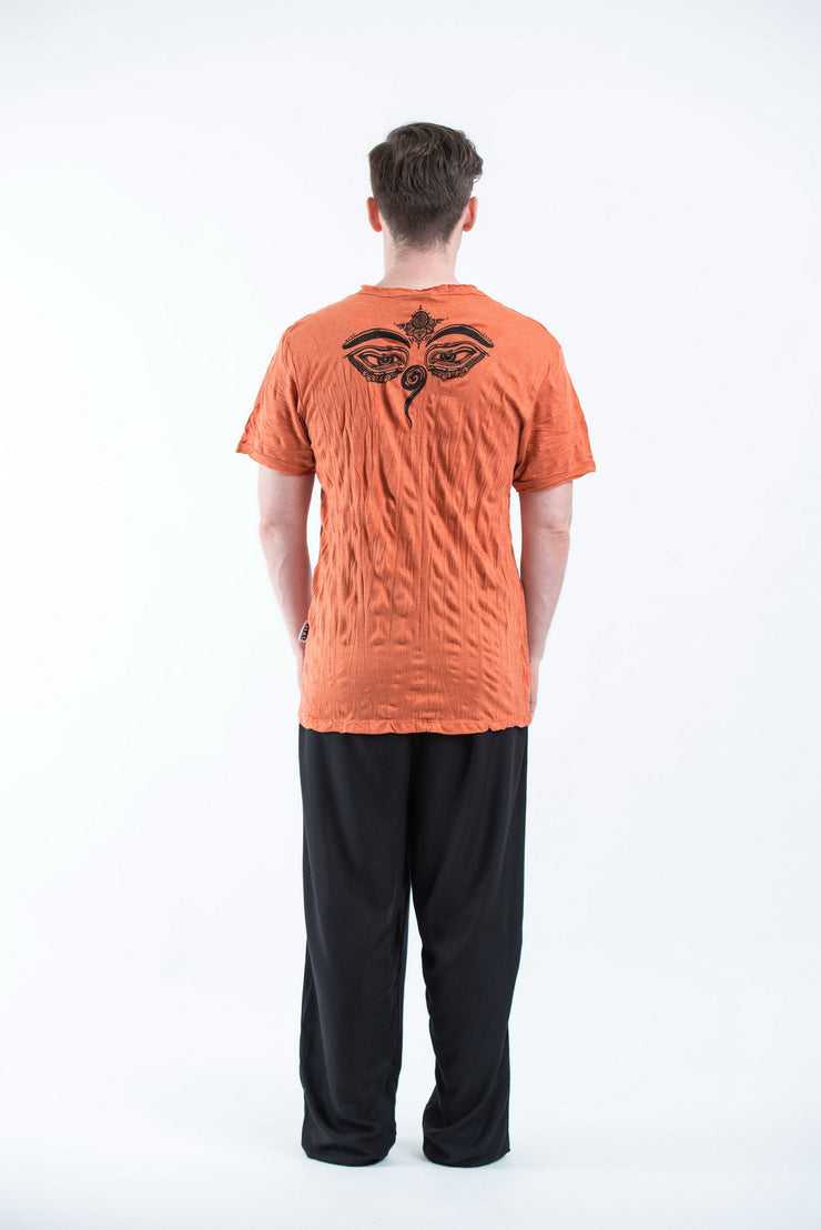 Mens Buddha Eyes T-Shirt in Orange