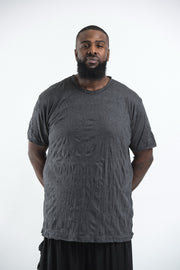 Plus Size Mens Solid Color T-Shirt in Black