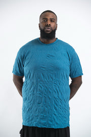 Plus Size Mens Solid Color T-Shirt in Denim Blue