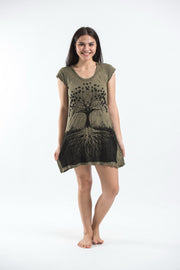 Womens Tree of Life Dress in Green