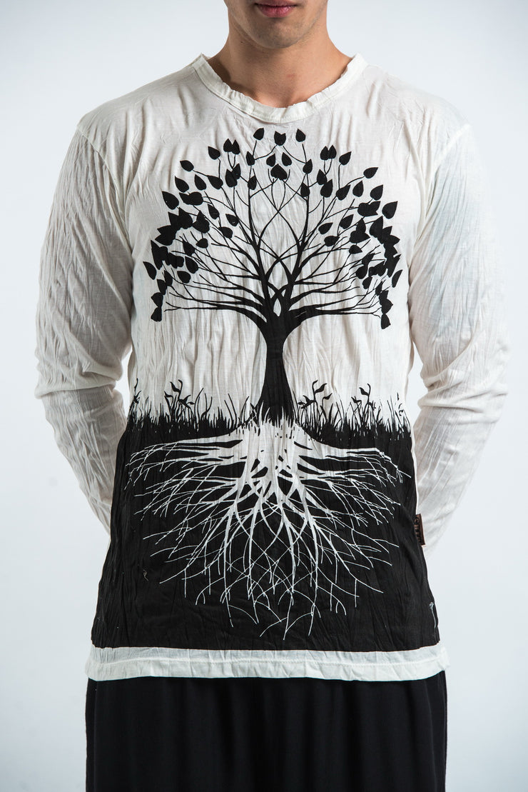 Unisex Tree of Life Long Sleeve T-Shirt in White