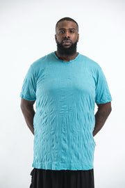 Plus Size Mens Solid Color T-Shirt in Turquoise