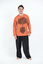 Unisex Celtic Tree Long Sleeve T-Shirt in Orange