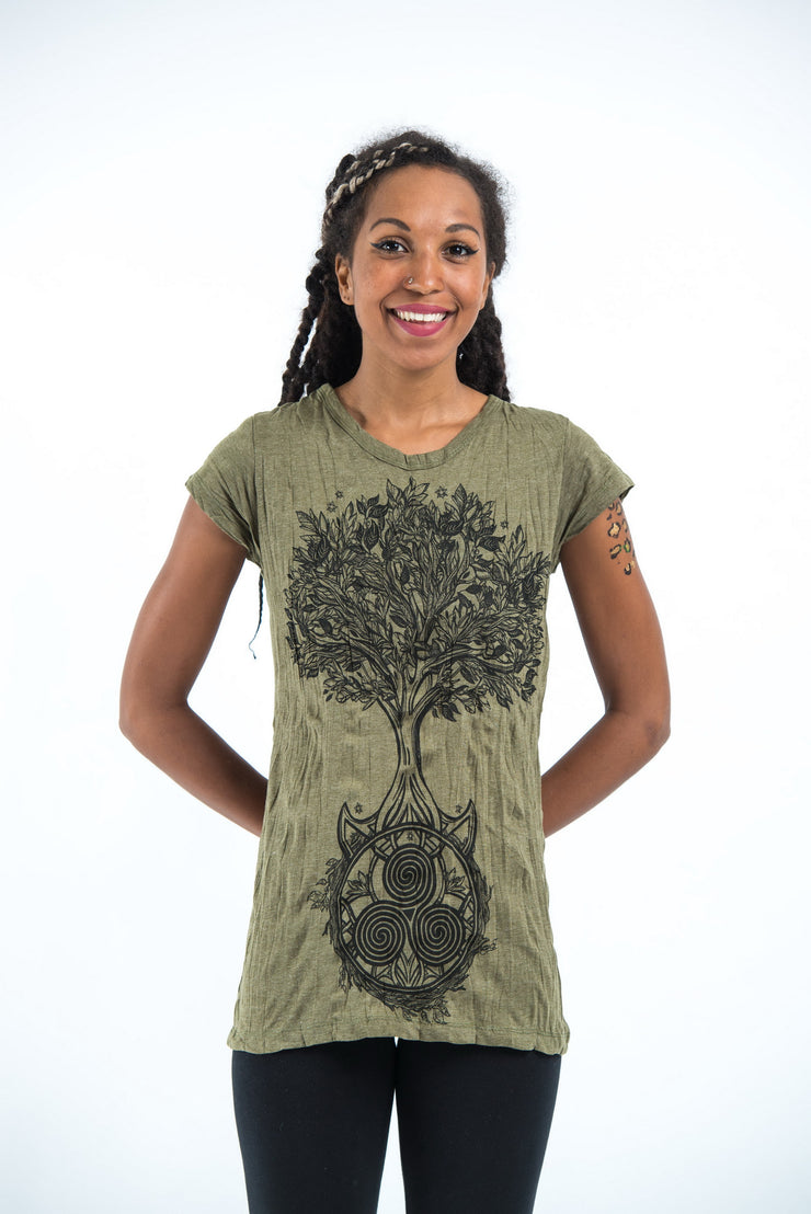 Womens Celtic Tree T-Shirt in Green