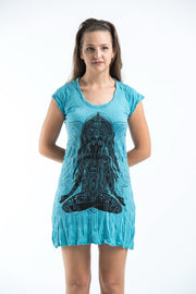 Womens Ganesh Mantra Dress in Turquoise