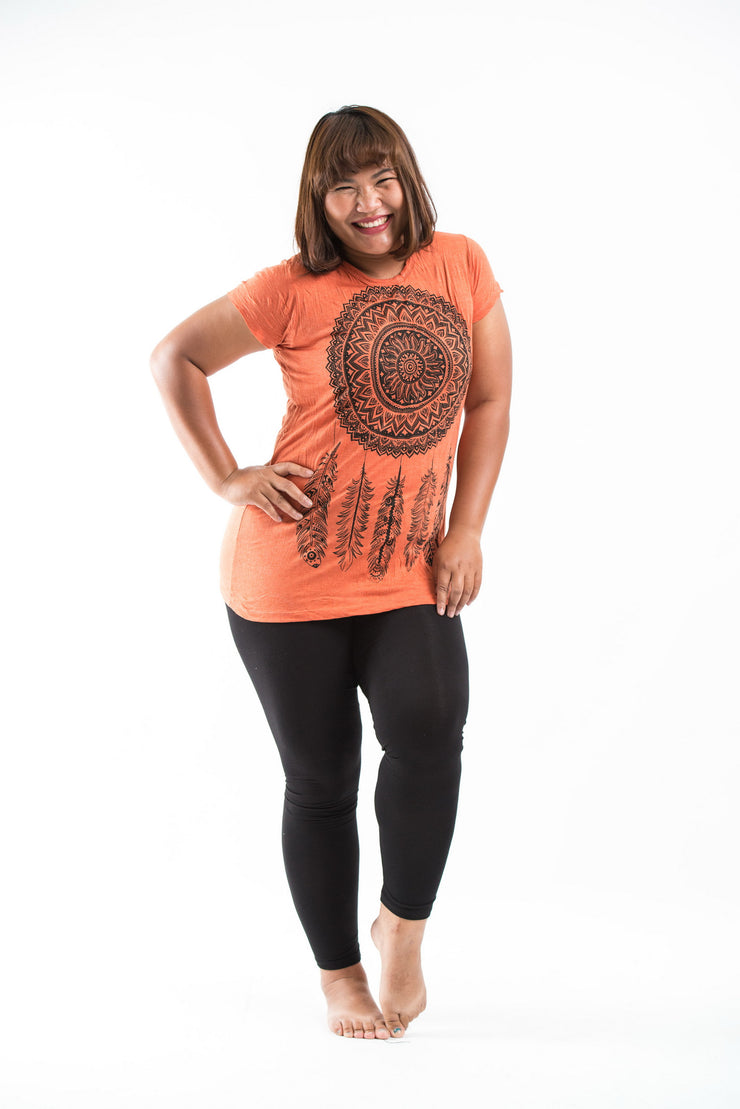 Plus Size Womens Dreamcatcher T-Shirt in Orange