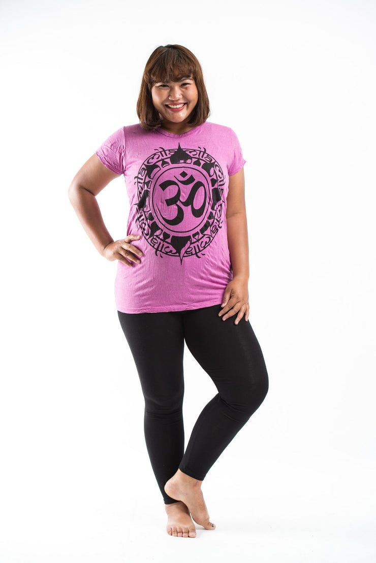 Plus Size Womens Infinitee Om T-Shirt in Pink