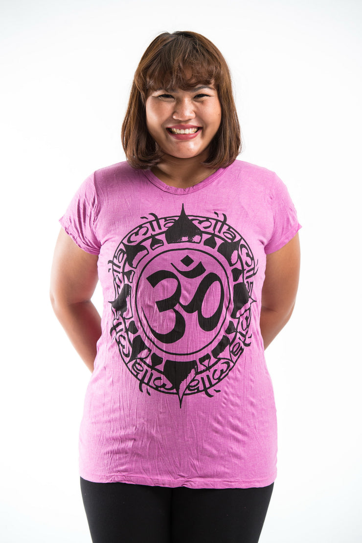 Plus Size Womens Infinitee Om T-Shirt in Pink