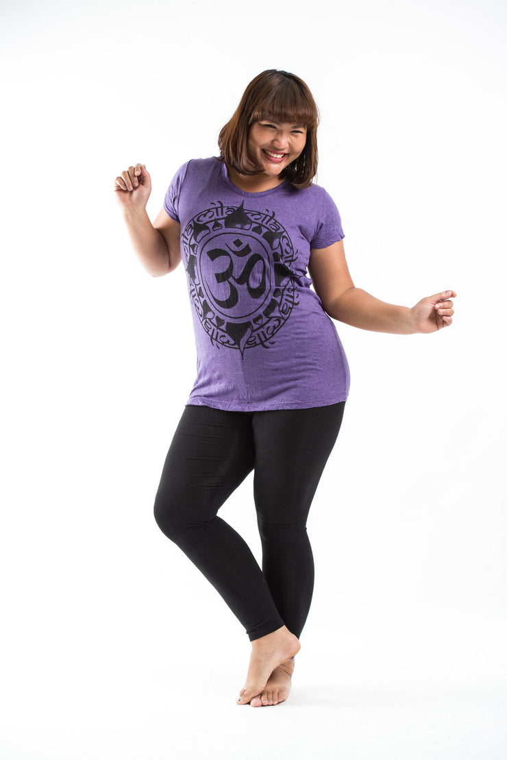Plus Size Womens Infinitee Om T-Shirt in Purple
