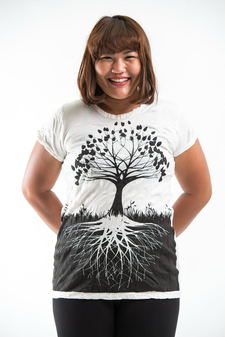 Plus Size Womens Tree of Life T-Shirt in White