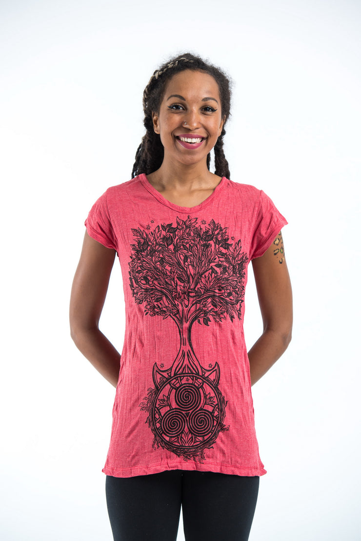 Womens Celtic Tree T-Shirt in Red