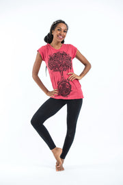 Womens Celtic Tree T-Shirt in Red