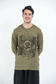 Unisex Om and Koi Fish Long Sleeve T-Shirt in Green