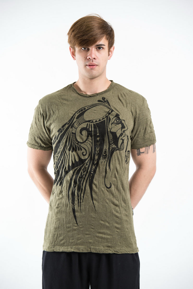 Mens Indian Chief T-Shirt in Green