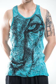 Mens Lions Eye Tank Top in Turquoise