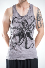 Mens Octopus Tank Top in Gray