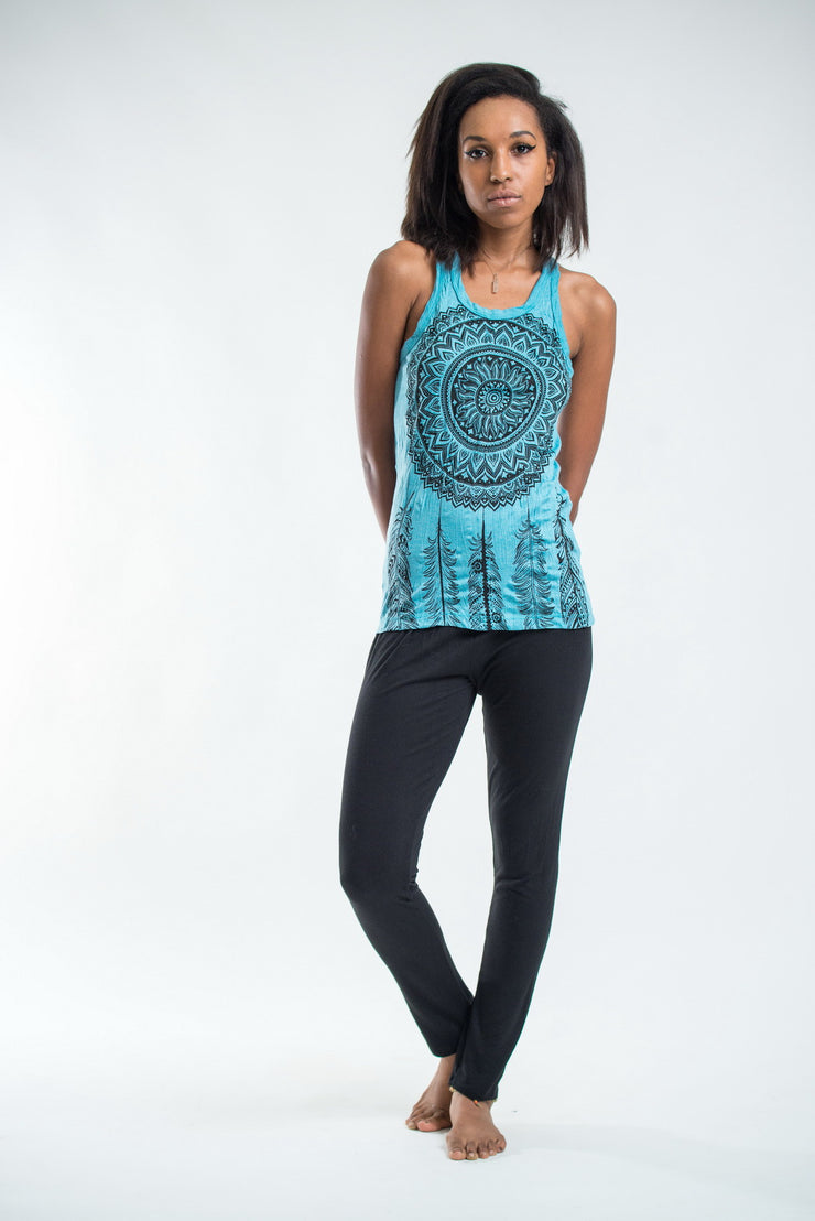 Womens Dreamcatcher Tank Top in Turquoise