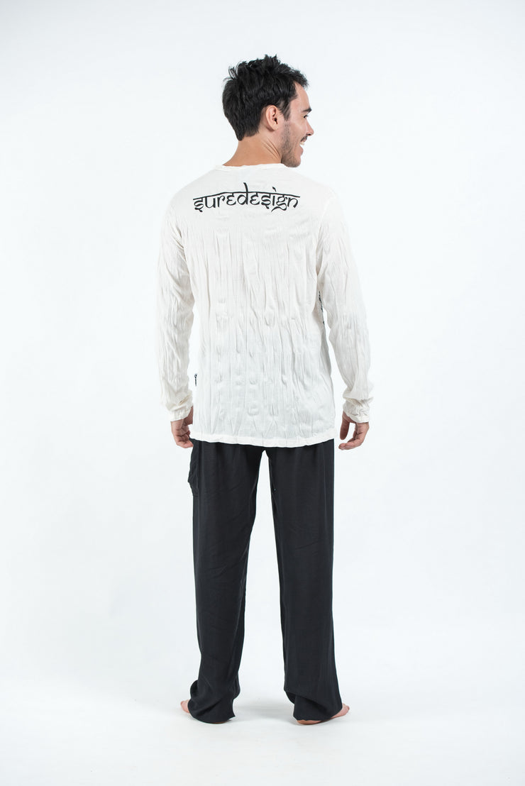 Unisex Om and Koi Fish Long Sleeve T-Shirt in White