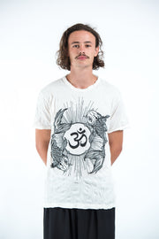Mens Om and Koi Fish T-Shirt in White