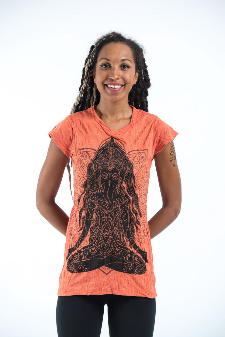 Womens Ganesh Mantra T-Shirt in Orange
