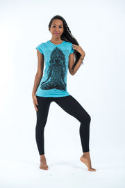 Womens Ganesh Mantra T-Shirt in Turquoise
