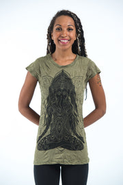 Womens Ganesh Mantra T-Shirt in Green