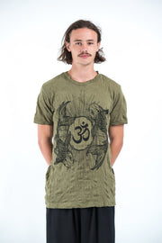 Mens Om and Koi Fish T-Shirt in Green