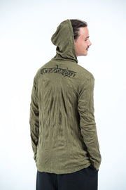 Unisex Om and Koi Fish Hoodie in Green