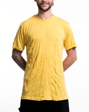 Mens Solid Color T-Shirt in Yellow