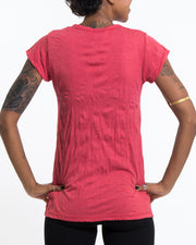 Womens Solid Color T-Shirt in Red