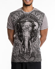 Mens Wild Elephant T-Shirt in Gray