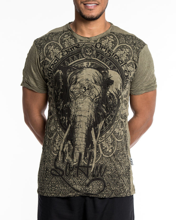 Mens Wild Elephant T-Shirt in Green