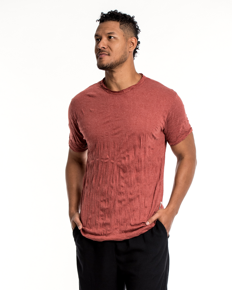 Mens Solid Color T-Shirt in Brick